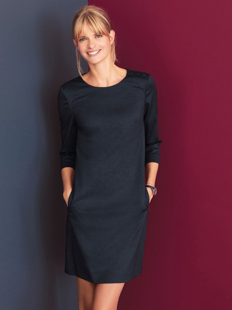 

next Women Navy Blue Solid A-Line Dress