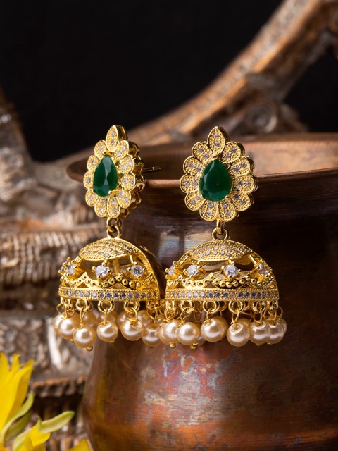 

Voylla Gold-Toned Dome Shaped Jhumkas