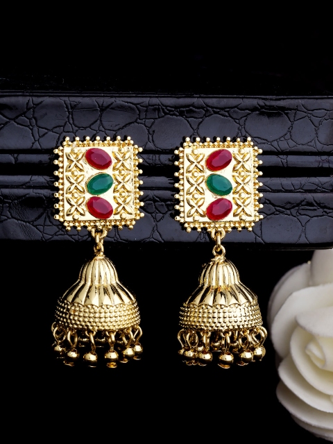 

Voylla Gold-Toned Dome Shaped Jhumkas