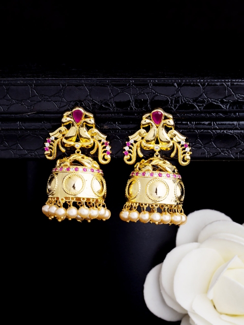 

Voylla Gold-Toned Dome Shaped Jhumkas