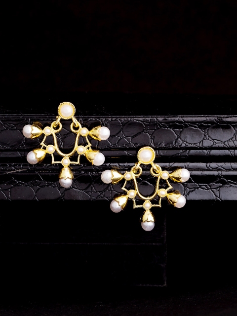 

Voylla Gold-Toned Geometric Drop Earrings