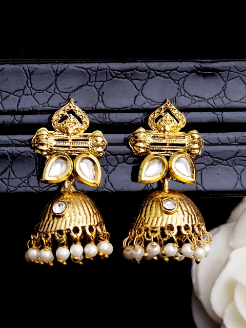 

Voylla Gold-Toned Dome Shaped Jhumkas