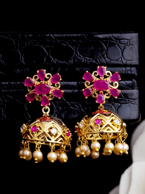 

Voylla Gold-Toned Dome Shaped Jhumkas