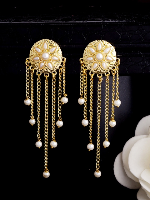 

Voylla Gold-Toned Classic Drop Earrings