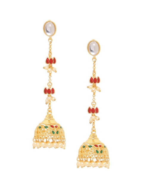 

Voylla Gold-Toned Dome Shaped Jhumkas