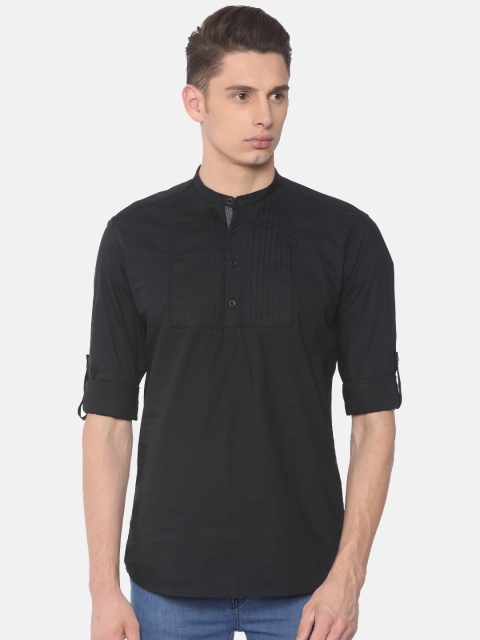 

Independence Club Men Black Solid Straight Kurta