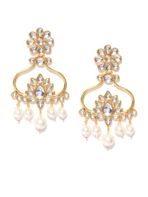 

Zaveri Pearls White Gold-Plated Classic Drop Earrings
