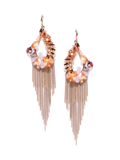 

Jewels Galaxy Brown Gold-Plated Handcrafted Contemporary Drop Earrings