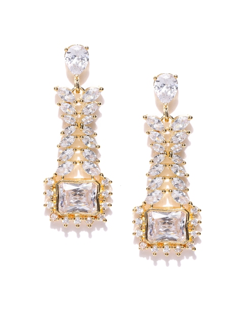 

Jewels Galaxy Gold-Plated Stone-Studded Handcrafted Drop Earrings