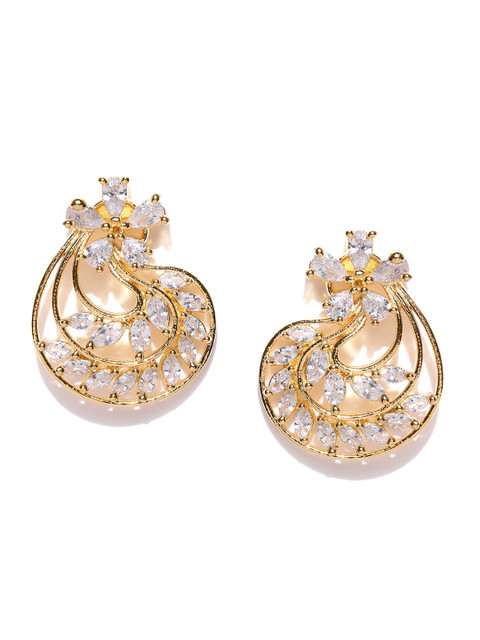 

Jewels Galaxy Gold-Plated Stone-Studded Handcrafted Classic Studs
