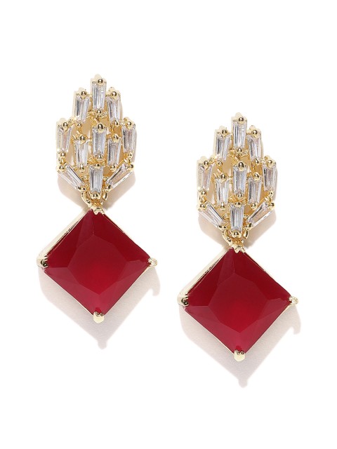 

Jewels Galaxy Red Gold-Plated Handcrafted Classic Drop Earrings