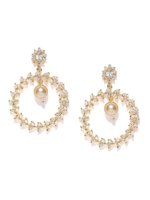 

Jewels Galaxy Gold-Plated Handcrafted Circular Drop Earrings