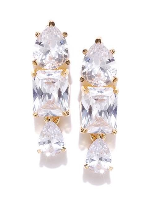 

Jewels Galaxy Gold-Plated Handcrafted Stone-Studded Drop Earrings