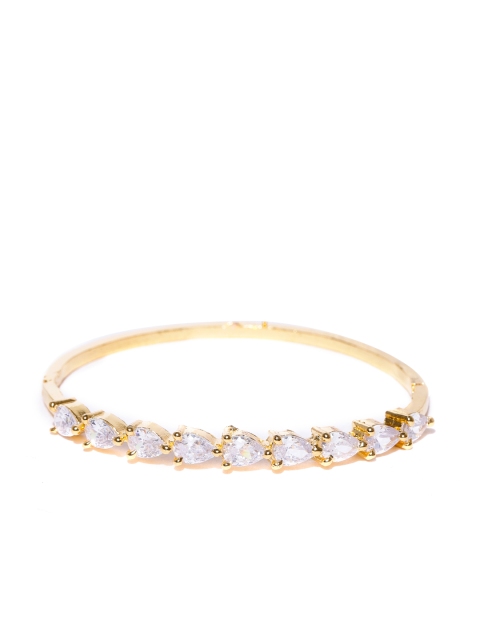 

Jewels Galaxy Gold-Plated Stone Studded Bangle-Style Bracelet