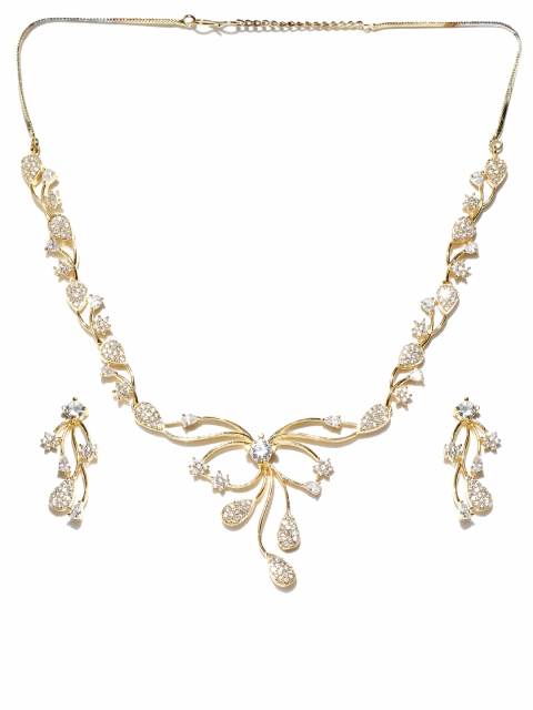 

Jewels Galaxy Gold-Toned Stone-Studded Jewellery Set