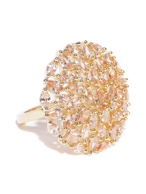 

Jewels Galaxy Gold-Toned Stone-Studded Adjustable Ring