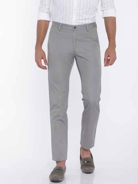 

Allen Solly Men Grey Custom Tapered Fit Solid Chinos