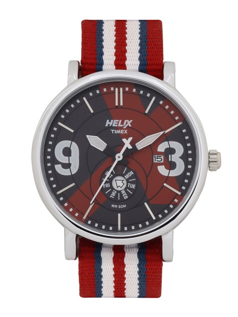 

Timex Helix Men Black & Red Printed Analogue Watch TW024HG00