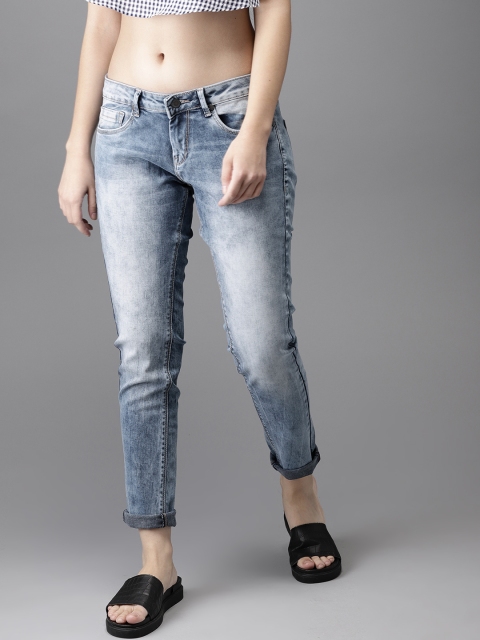 

HERE&NOW Women Blue Skinny Fit Mid-Rise Clean Look Stretchable Jeans