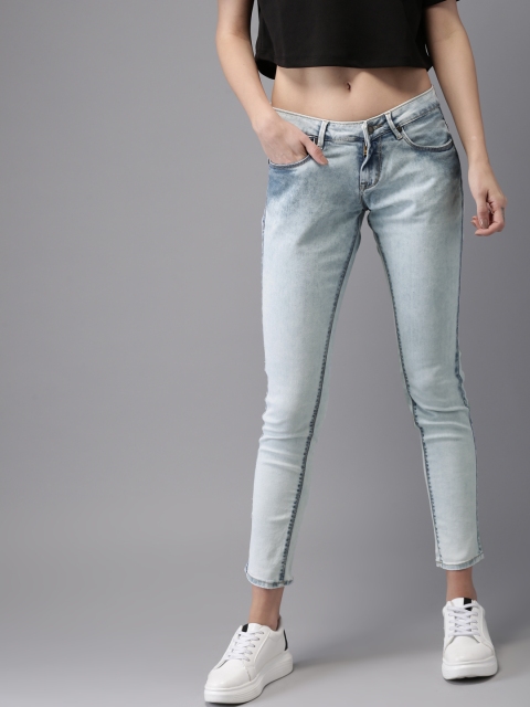 

HERE&NOW Women Blue Skinny Fit Mid-Rise Clean Look Stretchable Jeans