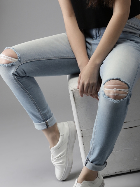 

Moda Rapido Women Blue Slim Fit Mid-Rise Slash Knee Stretchable Jeans