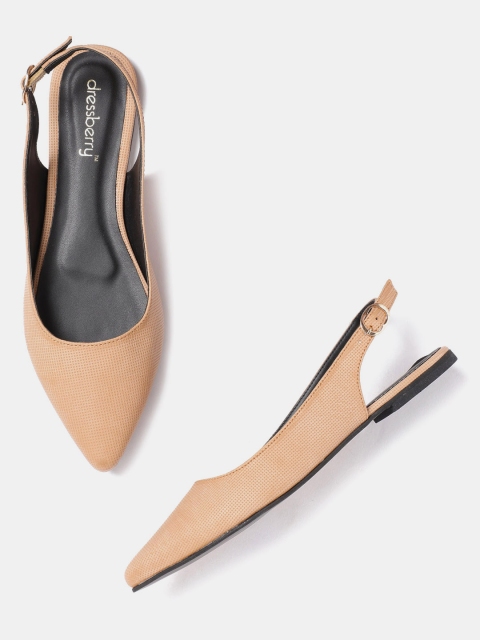 

DressBerry Women Beige Solid Synthetic Ballerinas