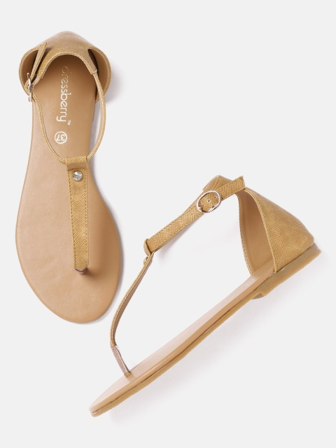 

DressBerry Women Tan Solid Synthetic Flats
