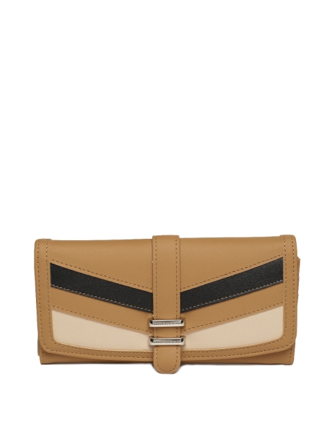 

GIORDANO Women Brown & Black Colourblocked Two Fold Wallet