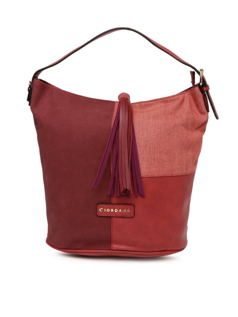 

GIORDANO Red Textured Hobo Bag