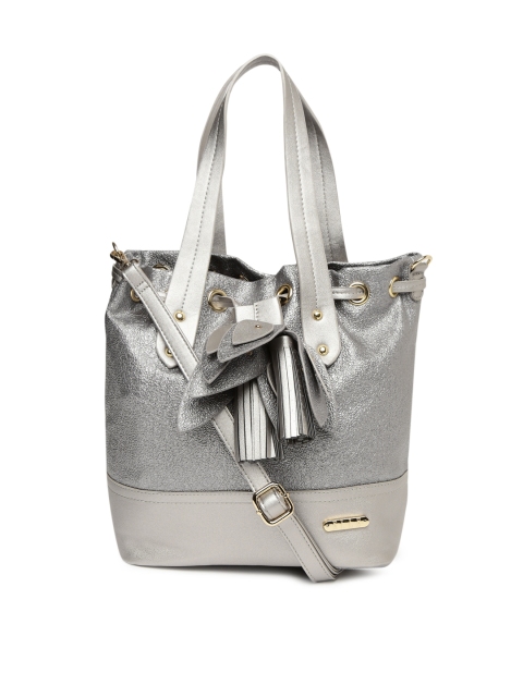 

ELLE Silver-Toned Textured Handheld Bag