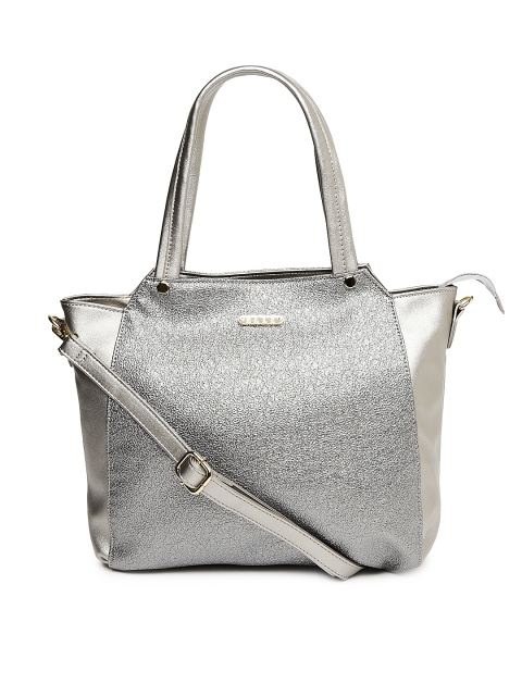

ELLE Grey & Silver-Toned Textured Tote Bag
