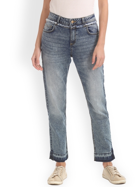 

Cherokee Women Blue Boyfriend Fit Low-Rise Clean Look Stretchable Jeans