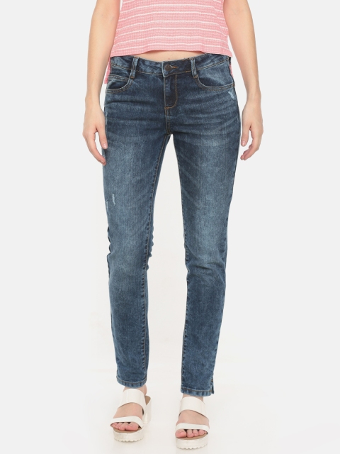 

Cherokee Women Blue Slim Fit Mid-Rise Mildly Distressed Stretchable Jeans