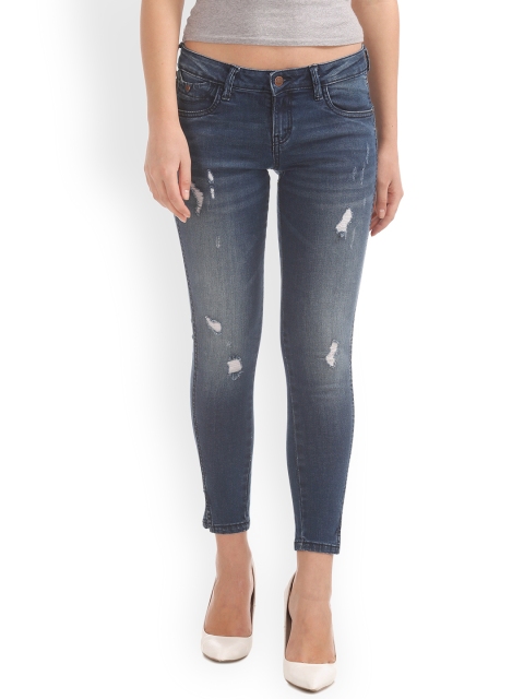 

Cherokee Women Blue Skinny Fit Mid-Rise Clean Look Stretchable Jeans