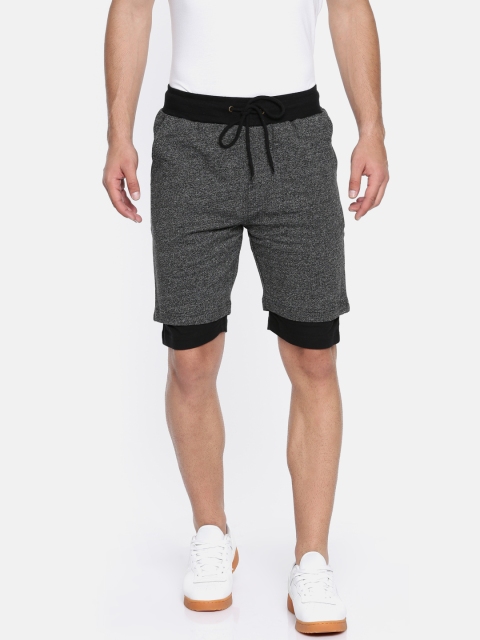 

People Men Charcoal Grey Solid Regular Fit Regular Shorts