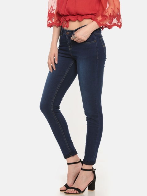 

Newport Women Blue Skinny Fit Mid-Rise Clean Look Stretchable Ankle Length Jeans