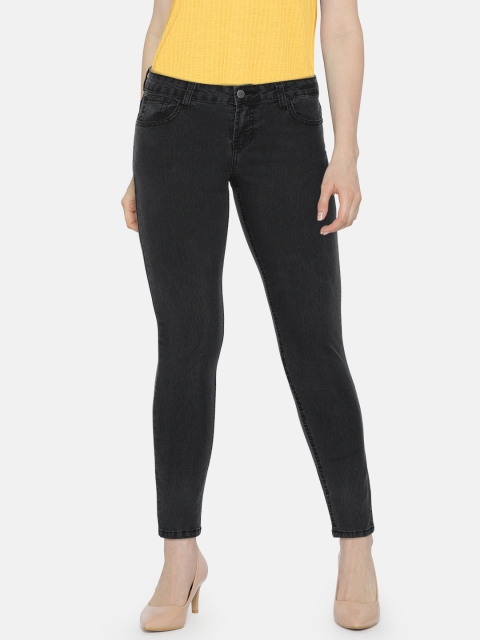 

Newport Women Charcoal Skinny Fit Mid-Rise Clean Look Stretchable Jeans