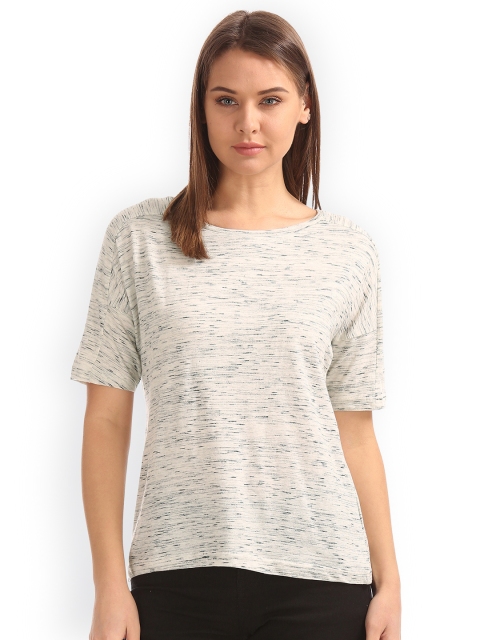 

Cherokee Women Off-White Solid Top
