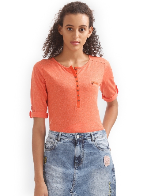 

Cherokee Women Orange Solid Top