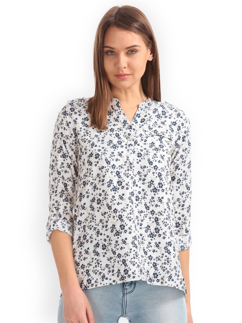 

Cherokee Women Off-White Printed Top