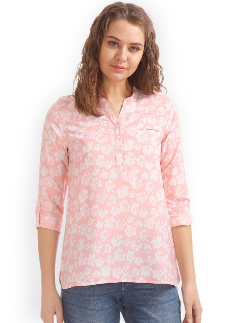 

Cherokee Women Peach-Coloured Printed Top