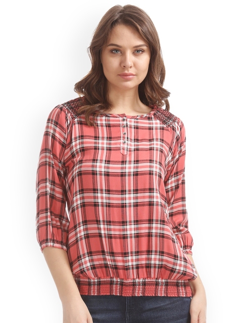 

Cherokee Women Peach-Coloured Printed Top