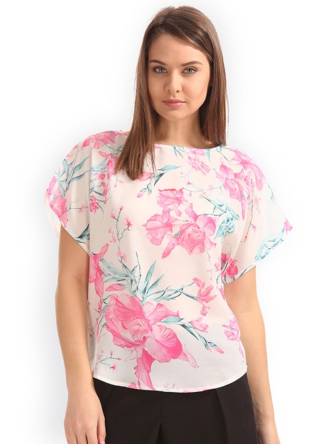 

Cherokee Women Off-White Printed Top