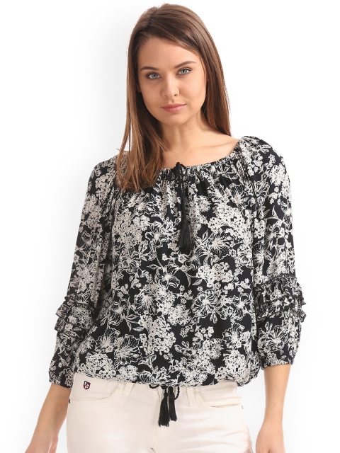 

Cherokee Women Black Printed Top