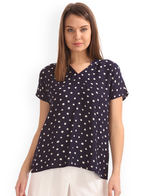 

Cherokee Women Navy Blue Printed Top
