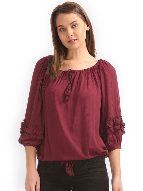 

Cherokee Women Red Solid Top