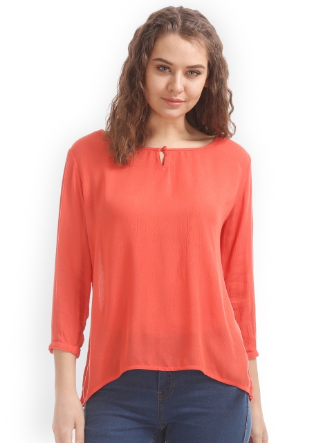 

Cherokee Women Orange Solid Top