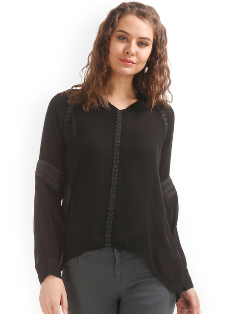 

Cherokee Women Black Solid Top