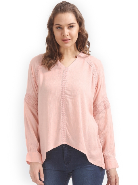 

Cherokee Women Peach-Coloured Solid Top