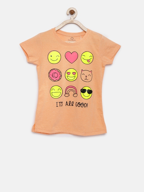 

Sweet Dreams Girls Orange Round Neck T-shirt